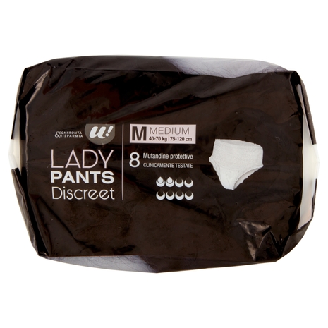 Lady Pants Discreet Medium U! Confronta e Risparmia - 8 Pezzi